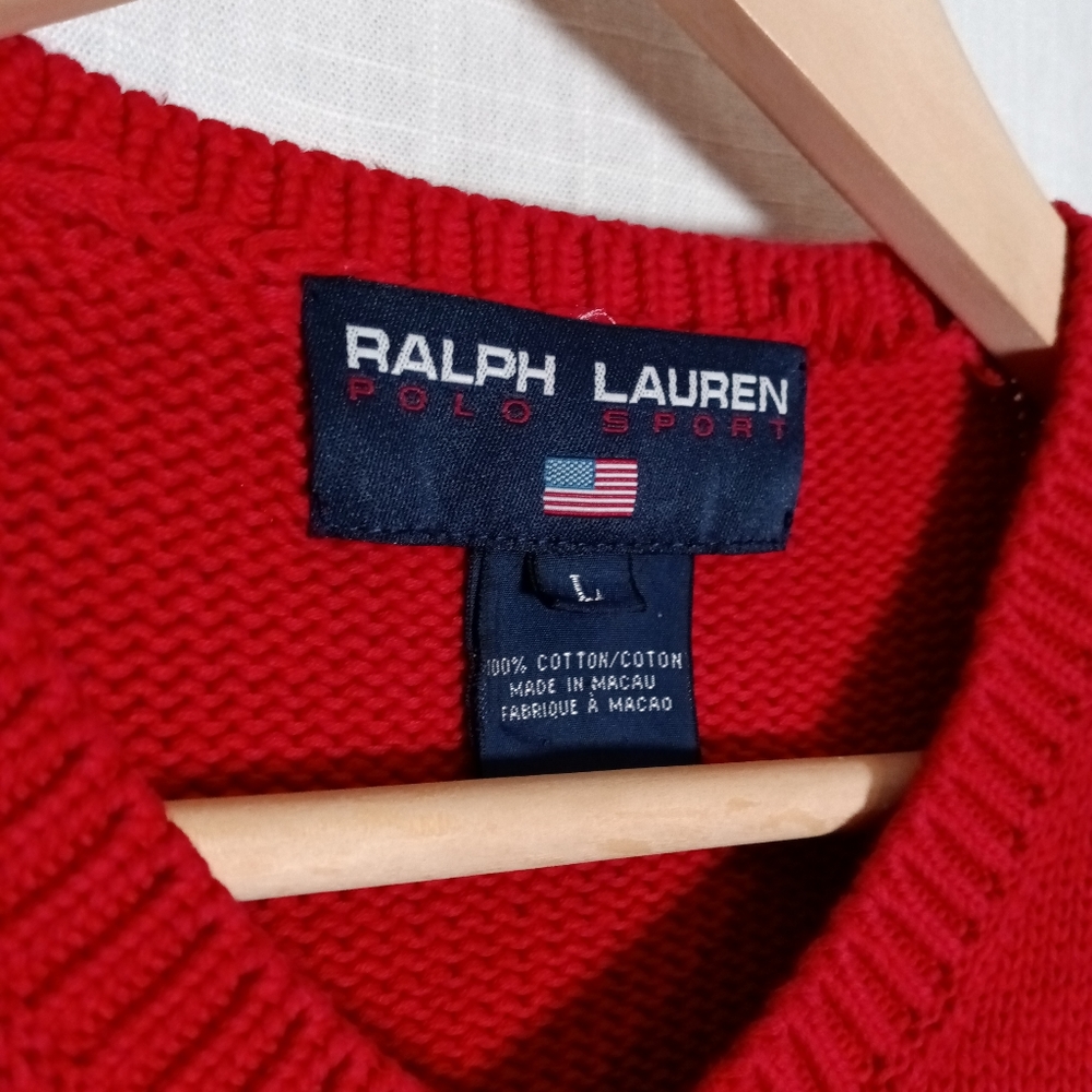 Ralph Lauren Polo Sport Cotton V-Neck Sweater - Picture 10 of 11